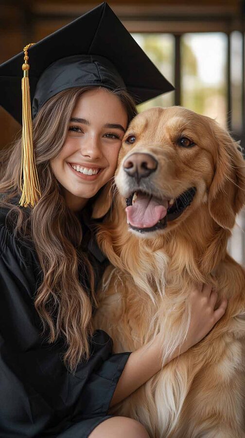 Greenwood Academy 卒業生と愛犬——動物と働く夢を資格に