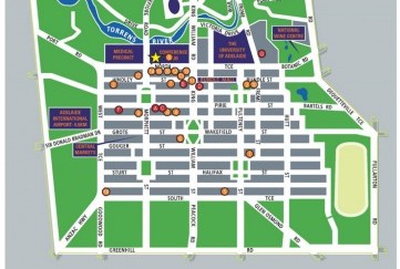 アデレード市内の地図